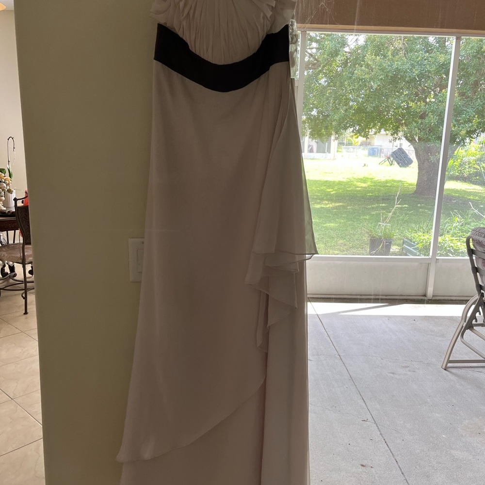 Elegant Black and White Evening Gown